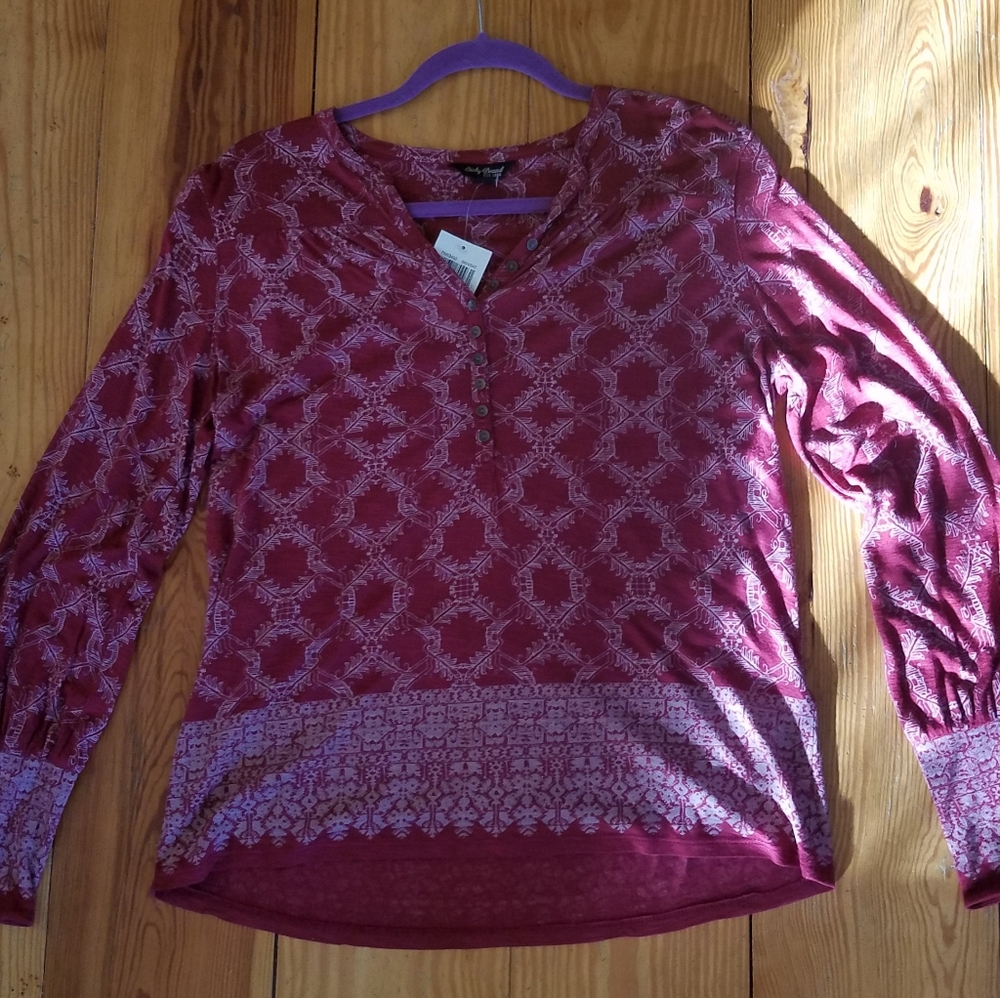 NWT Lucky Brand Womens Long Sleeve Blouse size sm